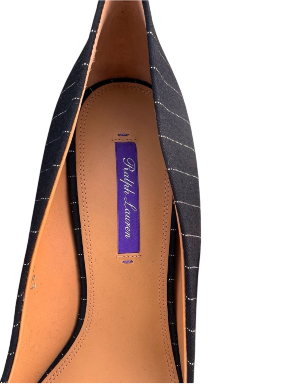 Ralph Lauren Collection Celia Pinstripe Wool Blend Pump EU 40.5 US 10.5 Italy - Picture 10 of 11